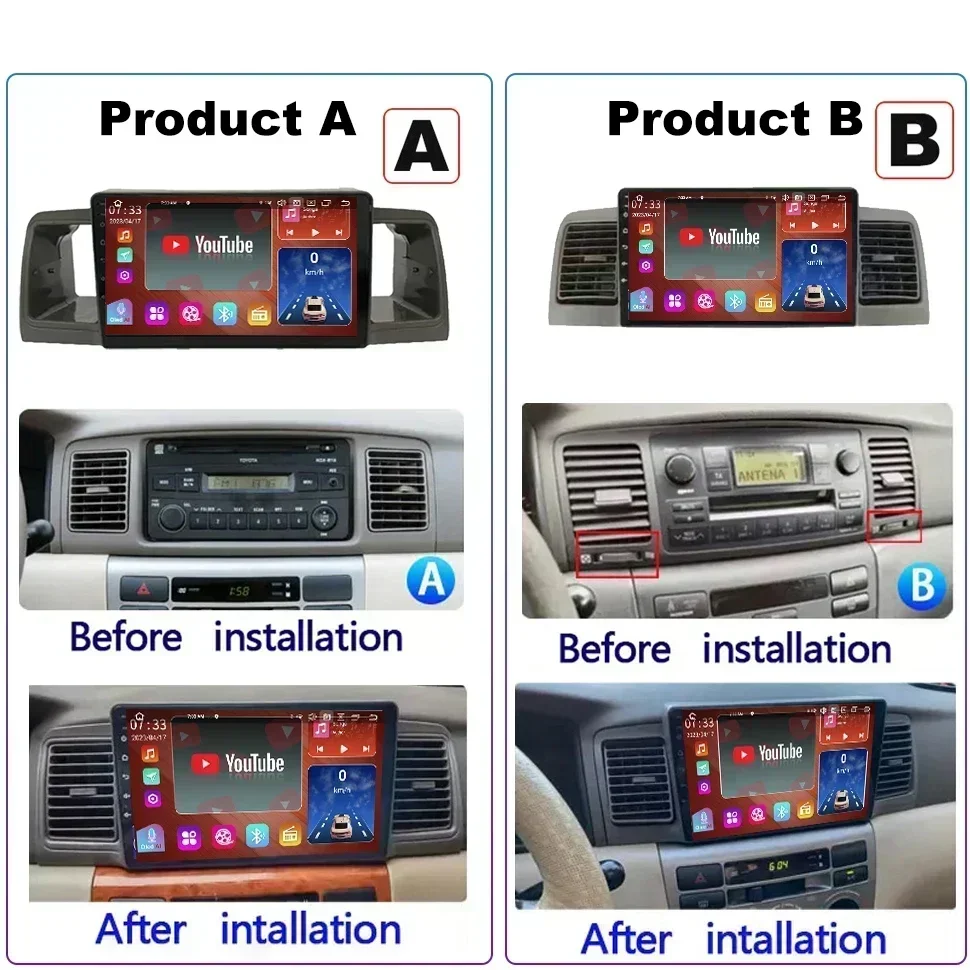 8+128G Car Radio Stereo Player for Toyota Corolla E120 E130 2000-2007 2Din GPS Android System Vehicle Autoradio DSP car multimedia player car radio