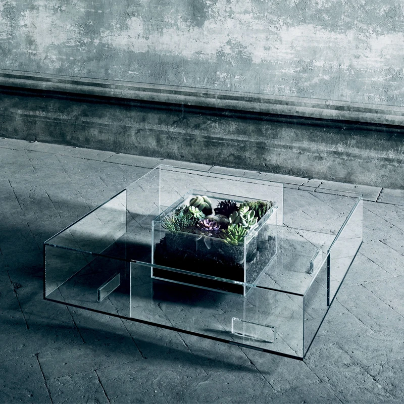 

Modern Acrylic Transparent Side Table Glass Design Coffee Tables Decoration Living Room Mobili Per La Casa Entrance Furniture
