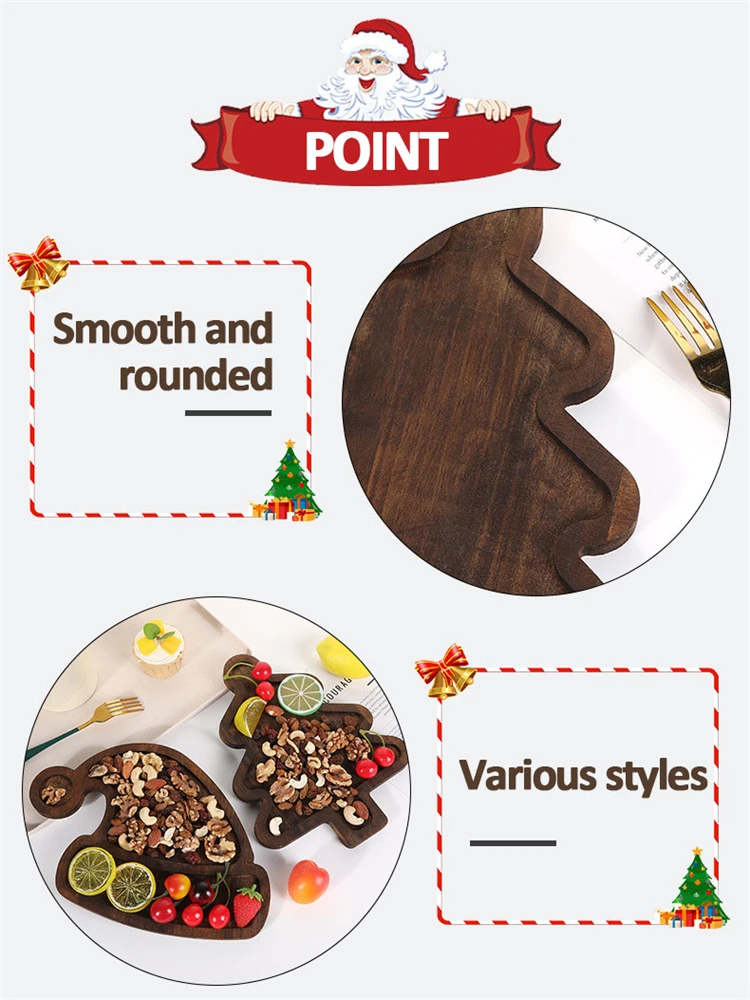 Wood Christmas Tray Christmas Tree Charcuterie Board Xmas Dessert Candy Dish Cheese Board Appetizer Dessert Tray Boards