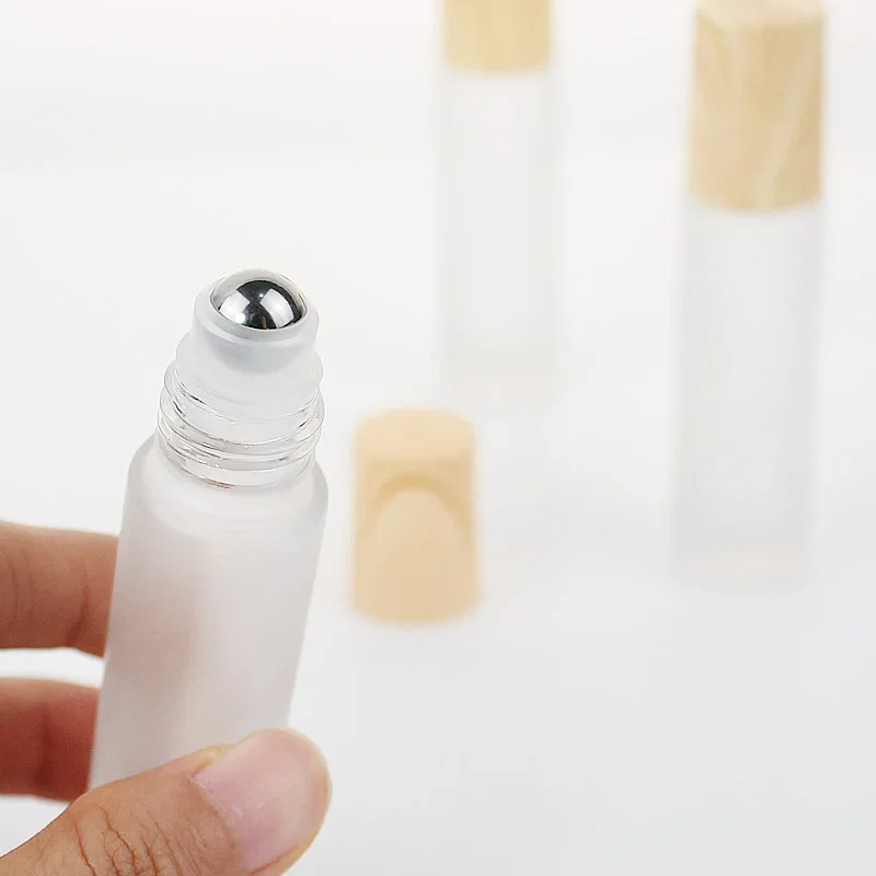 6/10pcs 10ml Thick Glass Roll On Perfume Bottle with Stainless Steel Roller Ball for Essential Oil Refillable Roll On Bottle