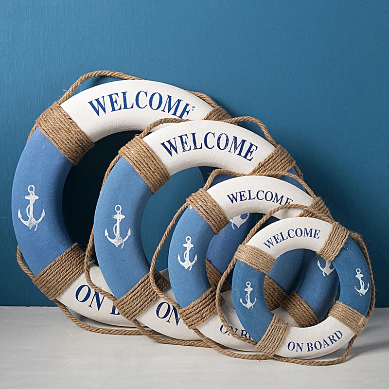 Life Buoy Wall Decorations Navy Mediteranean Sea Family Adorment Bar Home Decor Props Nautical Life Ring Wedding Crafts
