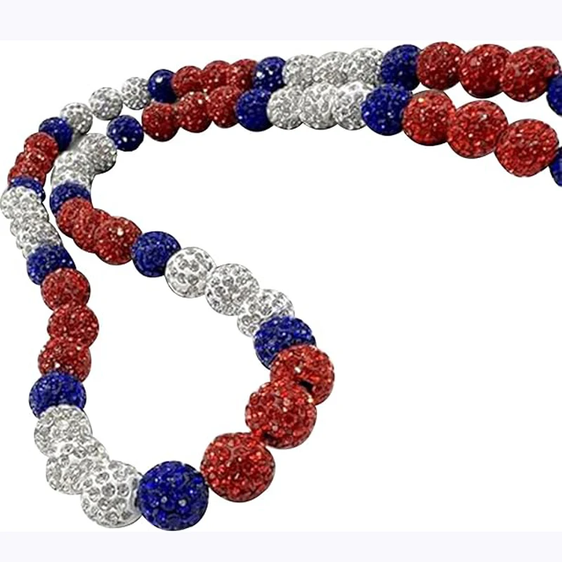 Baseball Necklace 20in Glitter Rhinestone Clay Beaded Necklace for Men Boys Cool Gifts for Baseball Players