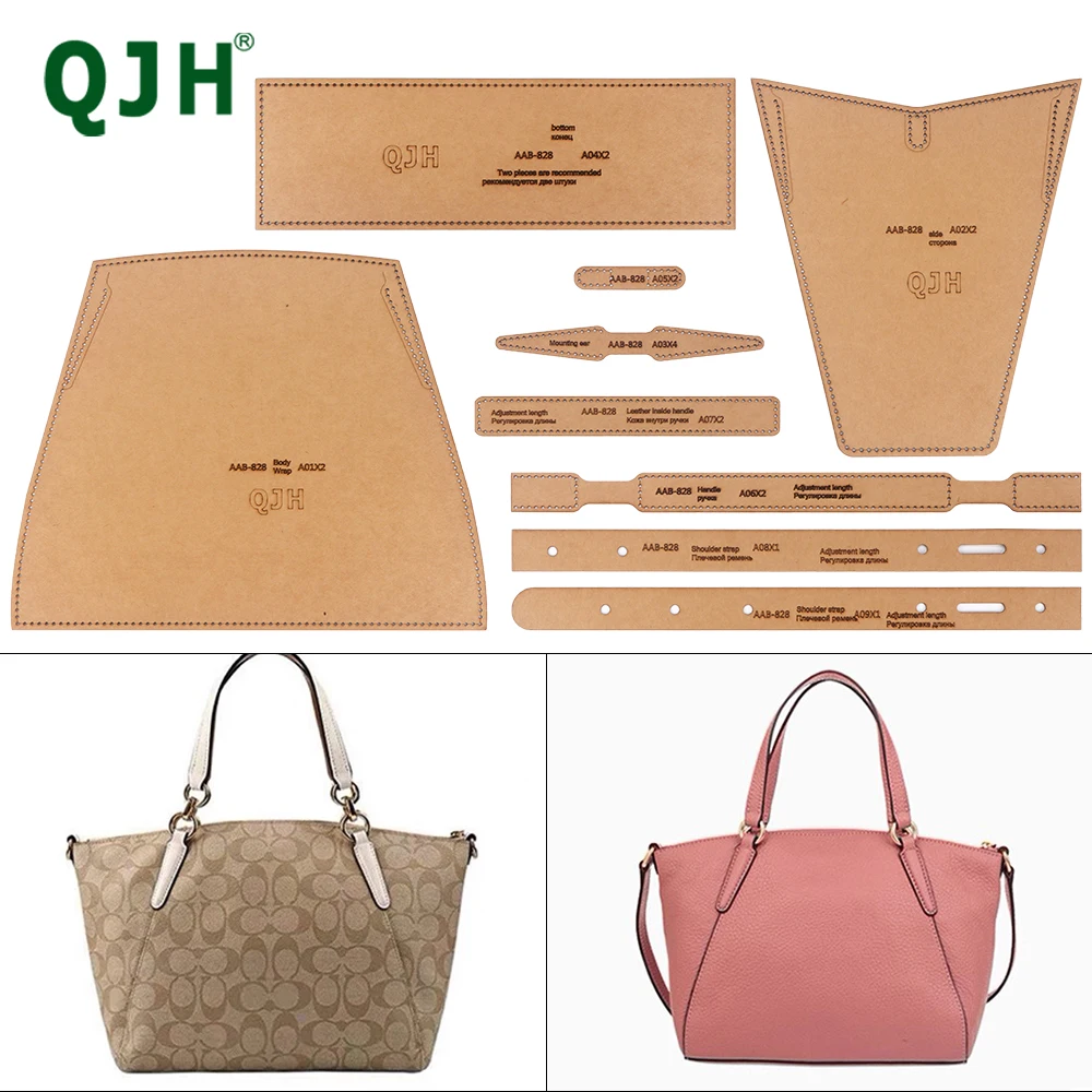 

QJH Ladies Large Capacity Tote Shoulder Bag Kraft Paper Template DIY Leather Craft With Hole Template Sewing Pattern Accessories