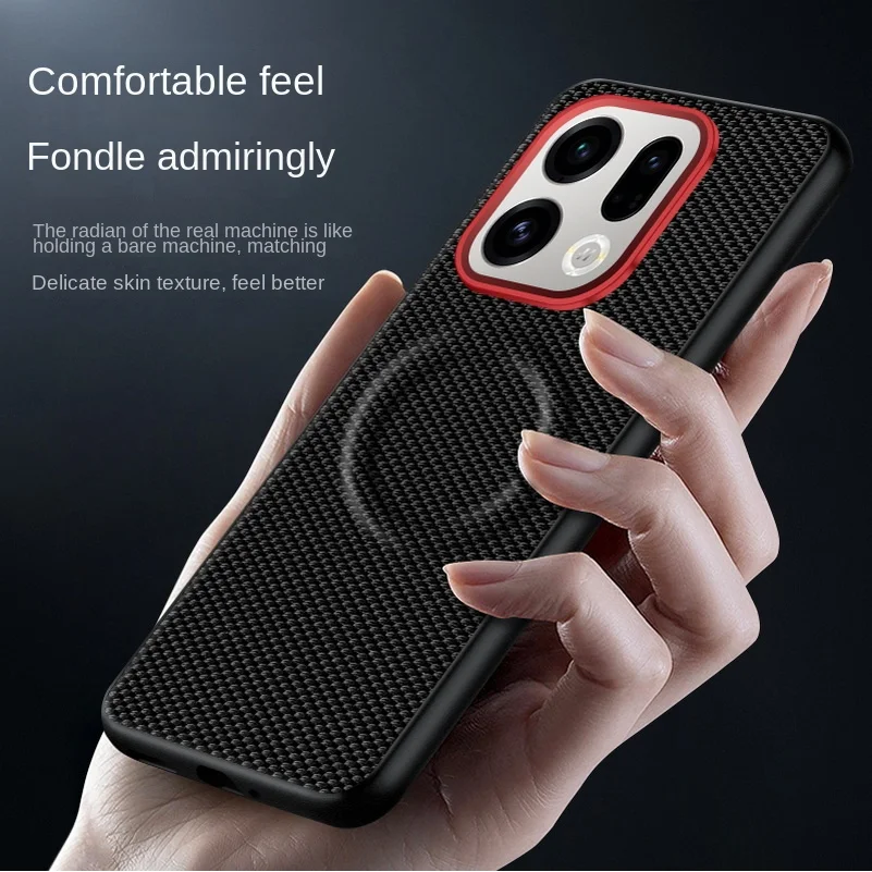 Enhanced Magnetic Ring with Red Circle Lens Protector - Slim Case Cover