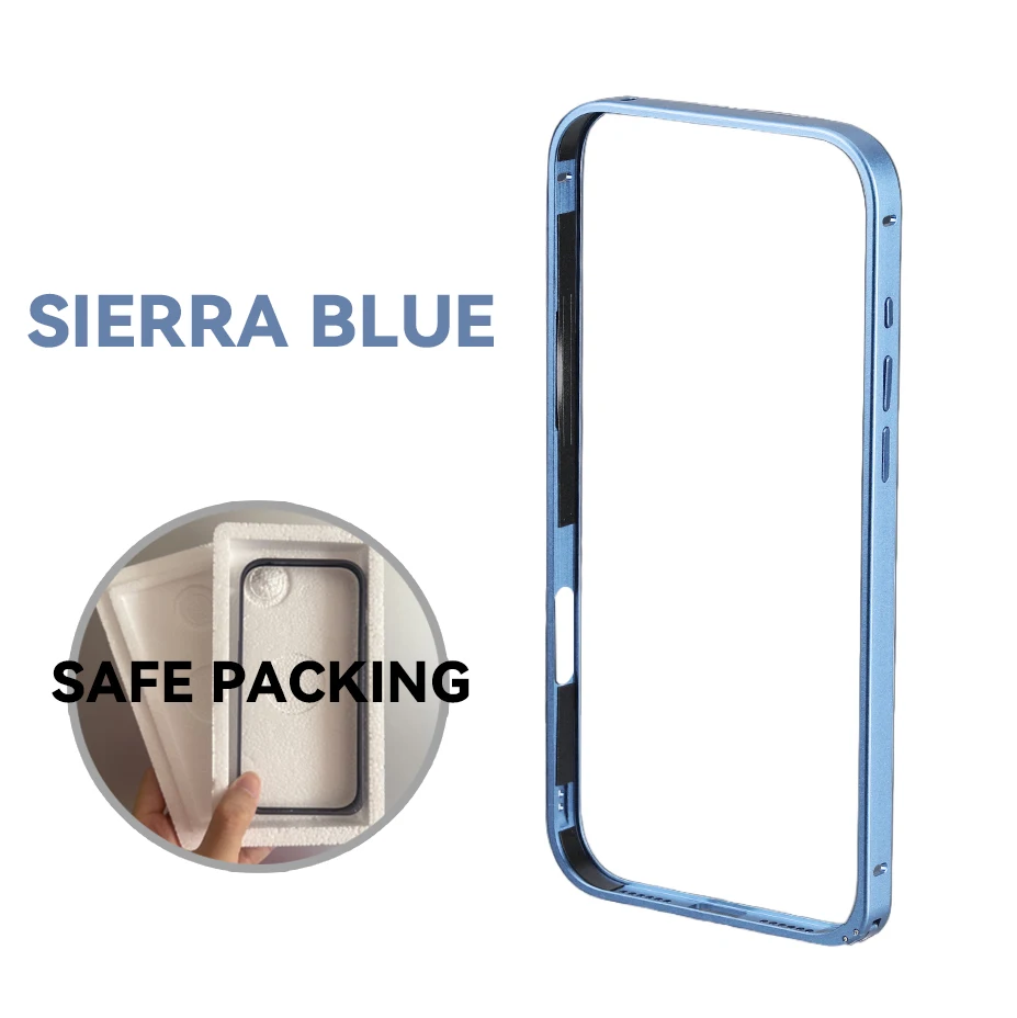 Sleek Aluminum Metal Frame Thin Bumper Case with Alloy Titanium Protection