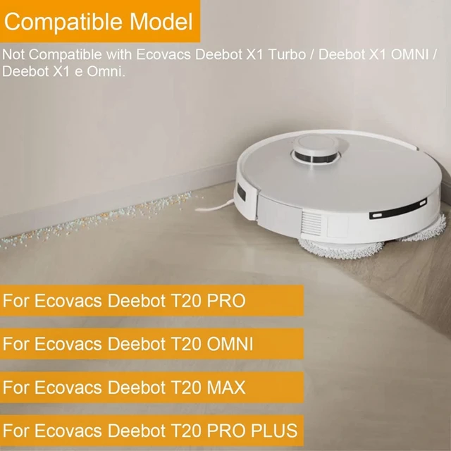 Accessories For ECOVACS DEEBOT T20 Omni / T20 Pro/T20 Pro Plus Robtic Vacum  Cleaner Deebot Replacement Parts Deebot T20 omni Moping (1 Main Brush+2