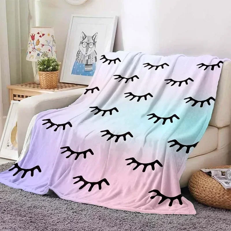 Digital Printed Eyelash Velvet Soft Plush Blanket Flannel Blanket Home Living Room Bedroom Bed Sofa Lunch Break Picnic Blanket 4
