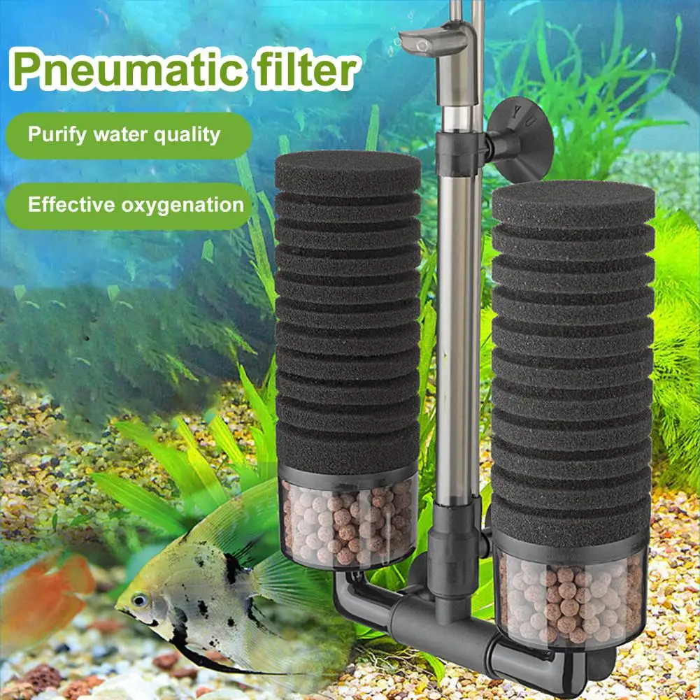 1 Set Fish Tank Filter Double Head Purify Water Effective Oxygenation Rapid Culture Bio chemical