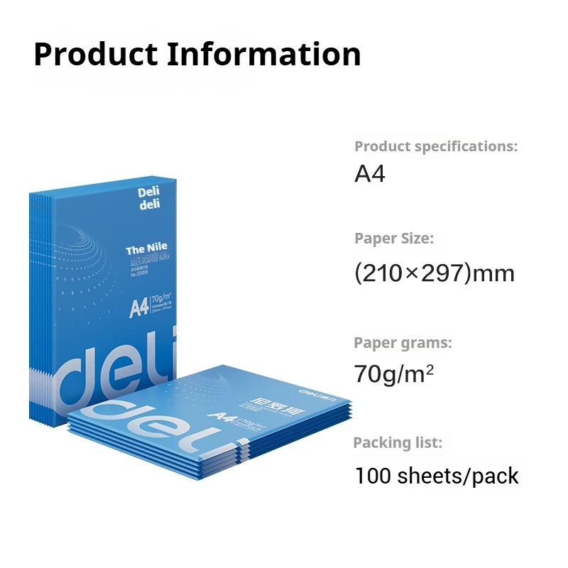 Deli A4 Printing Paper 100Sheets/Pack printing and copying paper