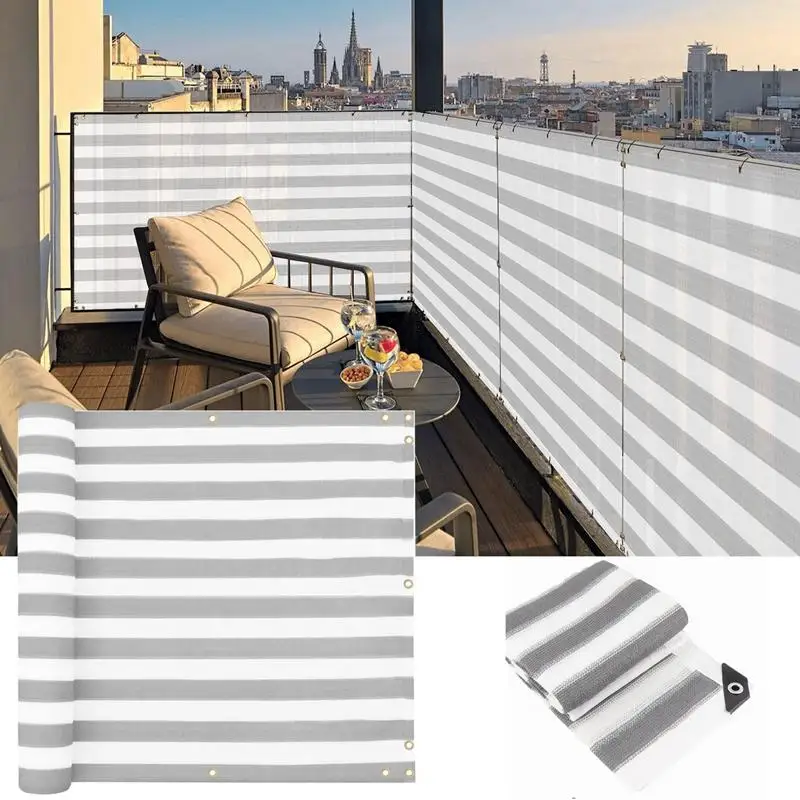 HDPE Stripe Sun Shade Net Balcony Privacy Screen Fence Net Garden Buildings Sunshade Net Terrace Swimming Pool Fence Winding
