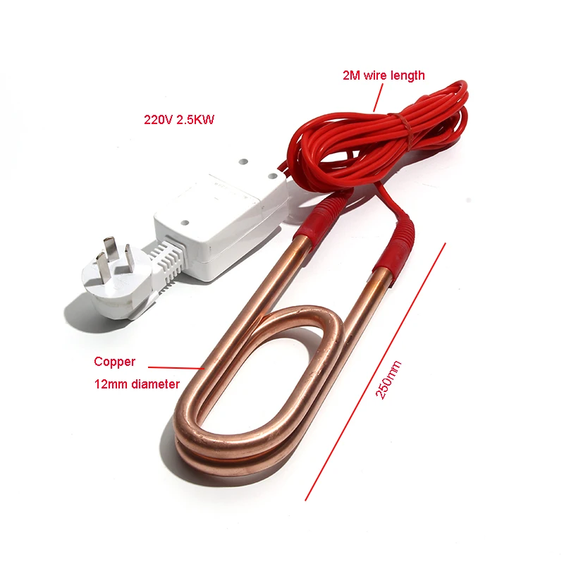 220V Electric Industrial Heating Rod Water Submersible Double U Fully  Sealed 2.5KW/3KW 201SUS/Copper for Pool Heaters/Bucket - AliExpress