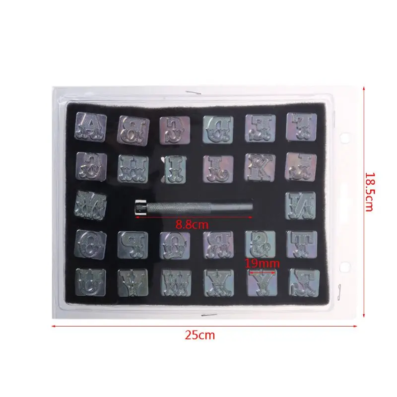 26pcs Steel Alphabet Letter Stamp Punch Set for Leather Craft leather stamp punch