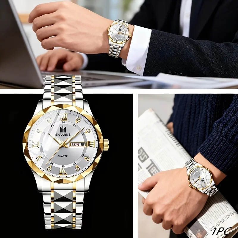 Elegant Men's Rectangular Dial Quartz Watch - Ideal Gift for Anniversaries & Everyday Elegance