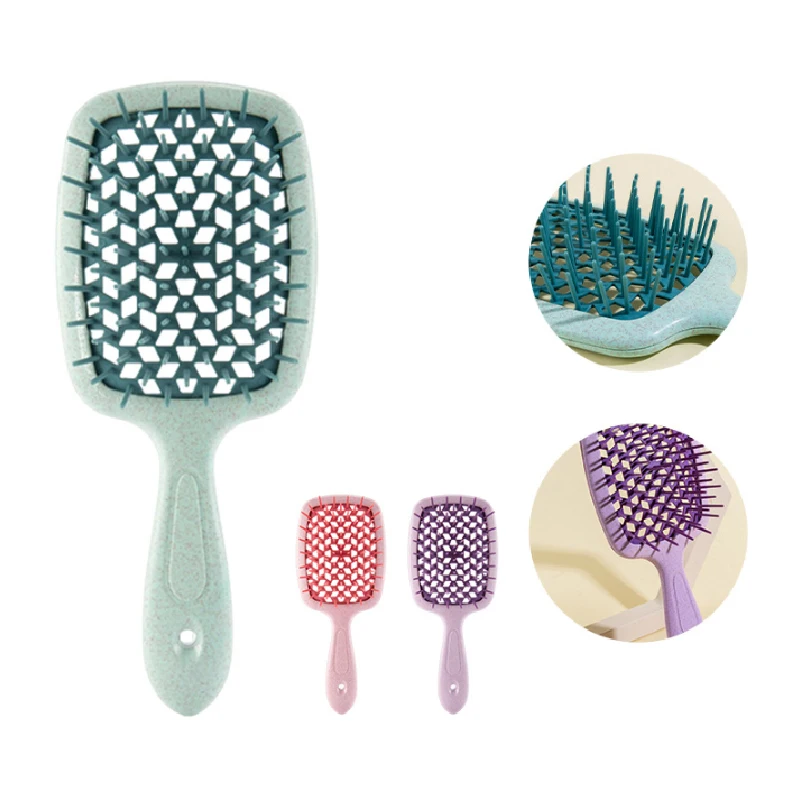 

Wheat Straw Openwork Comb Women's Long Hair Special Anti-scalp Head Meridians Press Electrostatic Hair Loss Hair Brushing