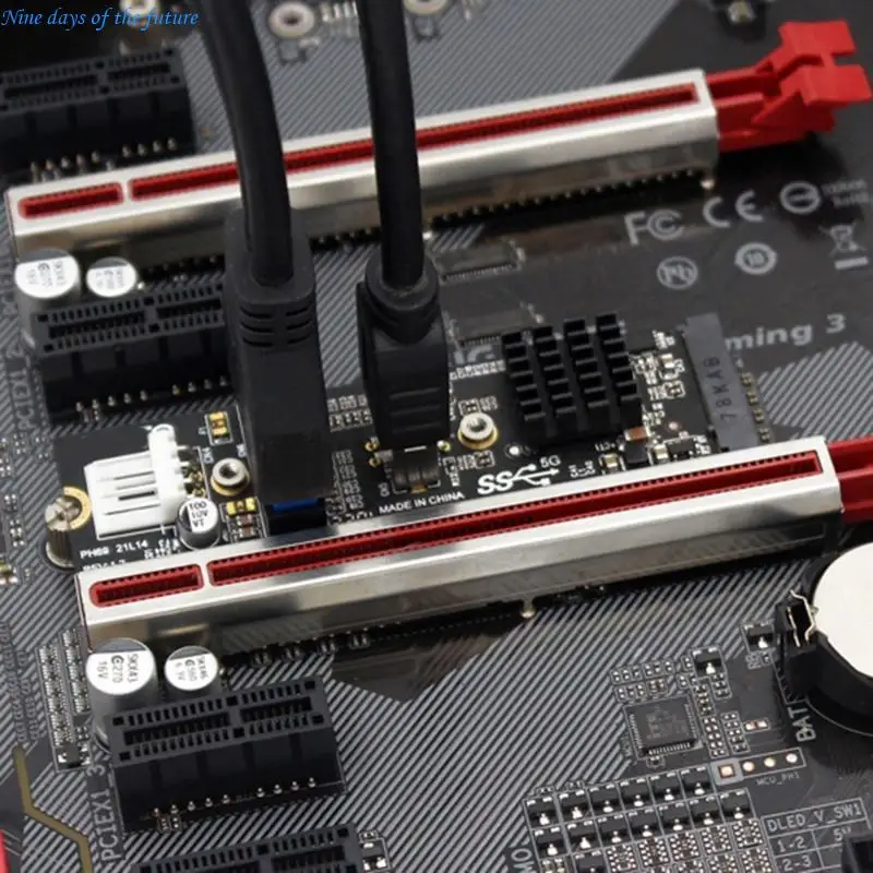 PCIe M.2 MKey E65A용 다중 전면 USB 포트가 있는 컴퓨터 확장 카드