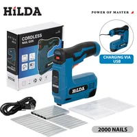 HILDA Air Nail Gun Furniture Pneumatic Gun Wood Frame Stapler Pneumatic Tool Power Tools with 2000pcs Staples 1