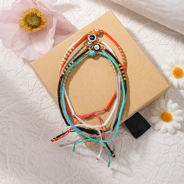 ZMZY Small Evil Eye Bracelet Turquoises Jewelry Turkish eye Bracelets for Women Miyuki Seed Beads Simple Pulseras Jewellery Gift 4