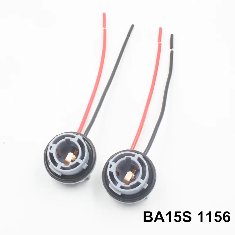 2pc car BAY15D 1157 LED brake light bulb socket BA15S 1156 adapter harness plug connector 1156 1157 Wiring Socket