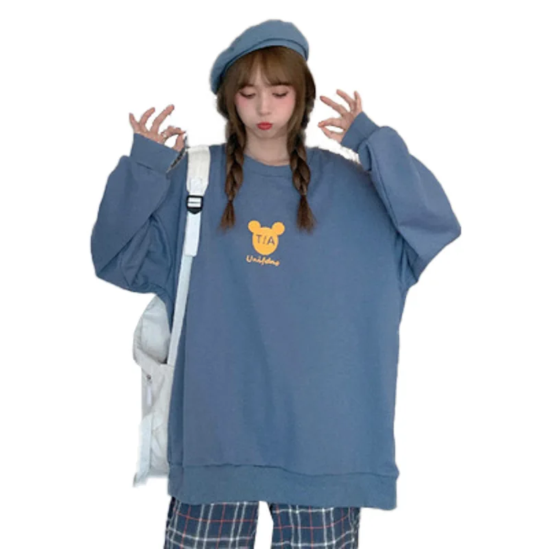 Women's Sweater Spring Autumn New Bear Harajuku Pullover Loose Sweatshirt Top