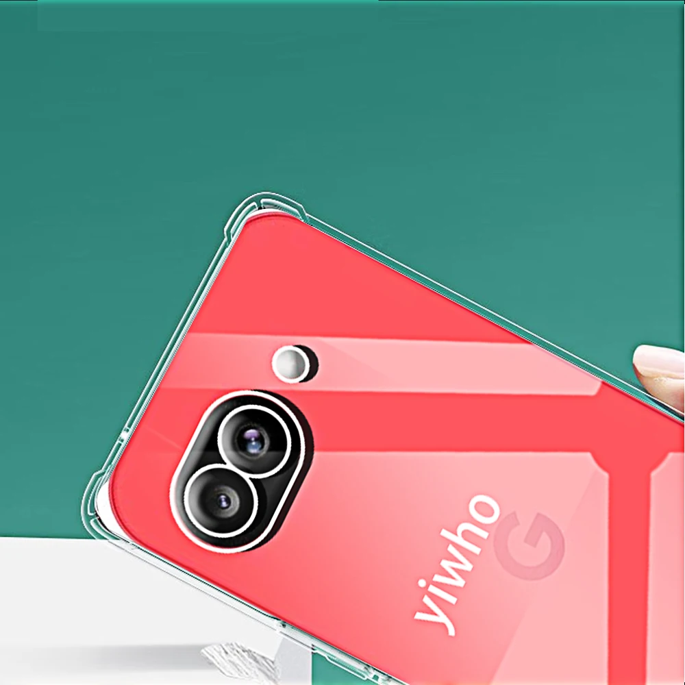 Crystal Clear Soft TPU Phone Case with Protective Camera Shell