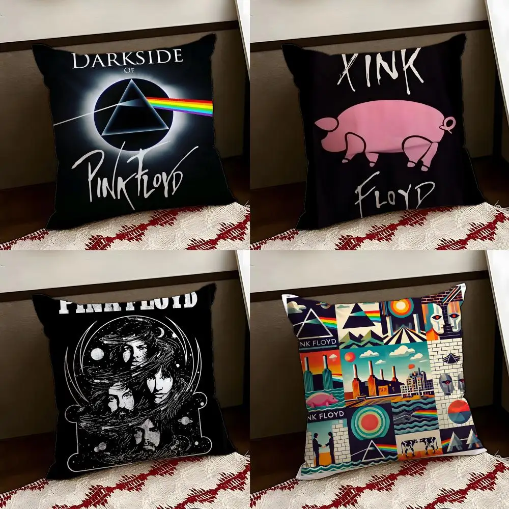 P-Pink F-Floyd 쿠션 커버 양면 사용 가능 부드럽고 내구성이 뛰어난 베..
