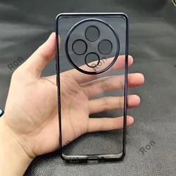 Luxury Transparent Electroplating Shockproof Silicone Bumper Case for OPPO F27 (Black)