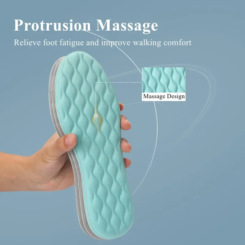 1 Pair Foam Shoe Pads Latex Massage Insoles for Sneakers Arch Support Foot Insole Soft Flat Feet Plantar Fasciitis Cushion