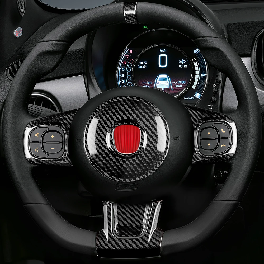 Fiat 500 Abarth 용 실제 하드 탄소 섬유 스티커 595 695 2008-2014 2015 2016 2017 2018 2019 2020 2021 2022 2023 자동차 인테리어