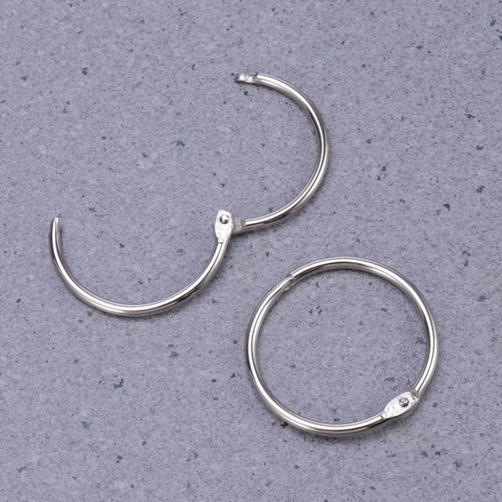 20Pcs 실버 도금 책 링 50Mm 열처리 강철 클립 바인더 스크랩북 사진 정리용 키 링 사용