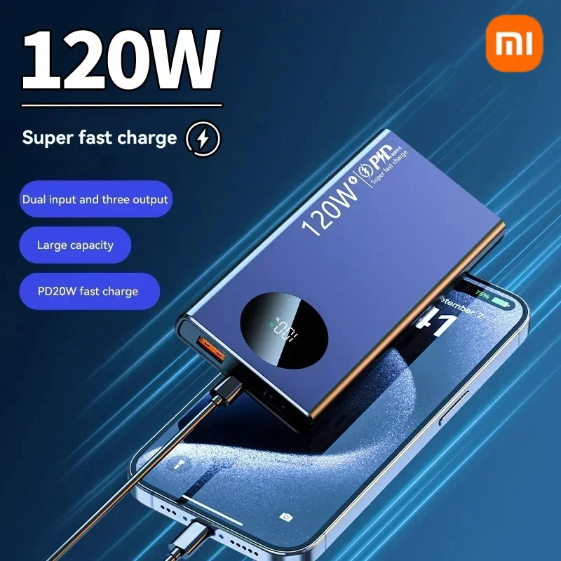Power Bank 50000mAh 120W Fast Charging For iPhone Samsung Huawei