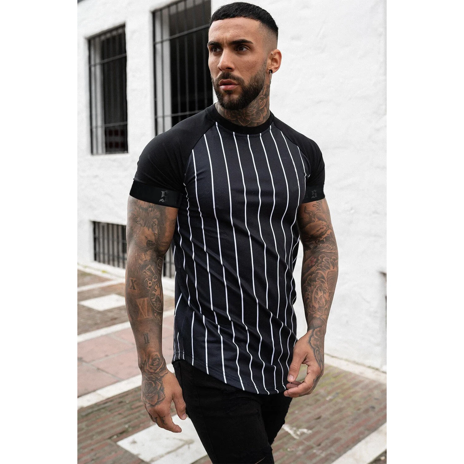 

Men's 3D printed short sleeve T-shirt, raglan striped shirt, modern clothes, big sale, 2022