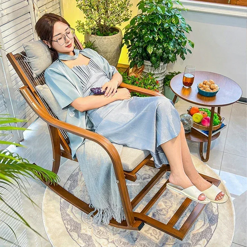 Home Outdoor Furniture Aluminum Alloy Outdoor Garden Sofas Rocking Chair Modern Living Room Sofa Garden Balcony Leisure Recliner