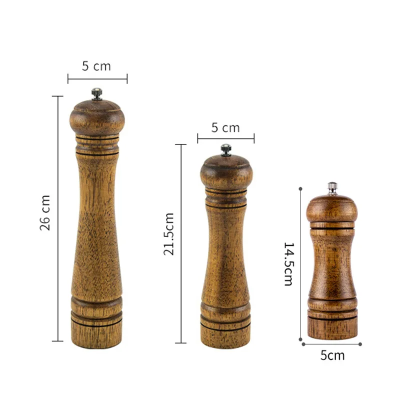 Manual pepper grinder oak Chinese prickly ash grinder pepper powder seasoning container sea salt grinding bottle grinding bottle