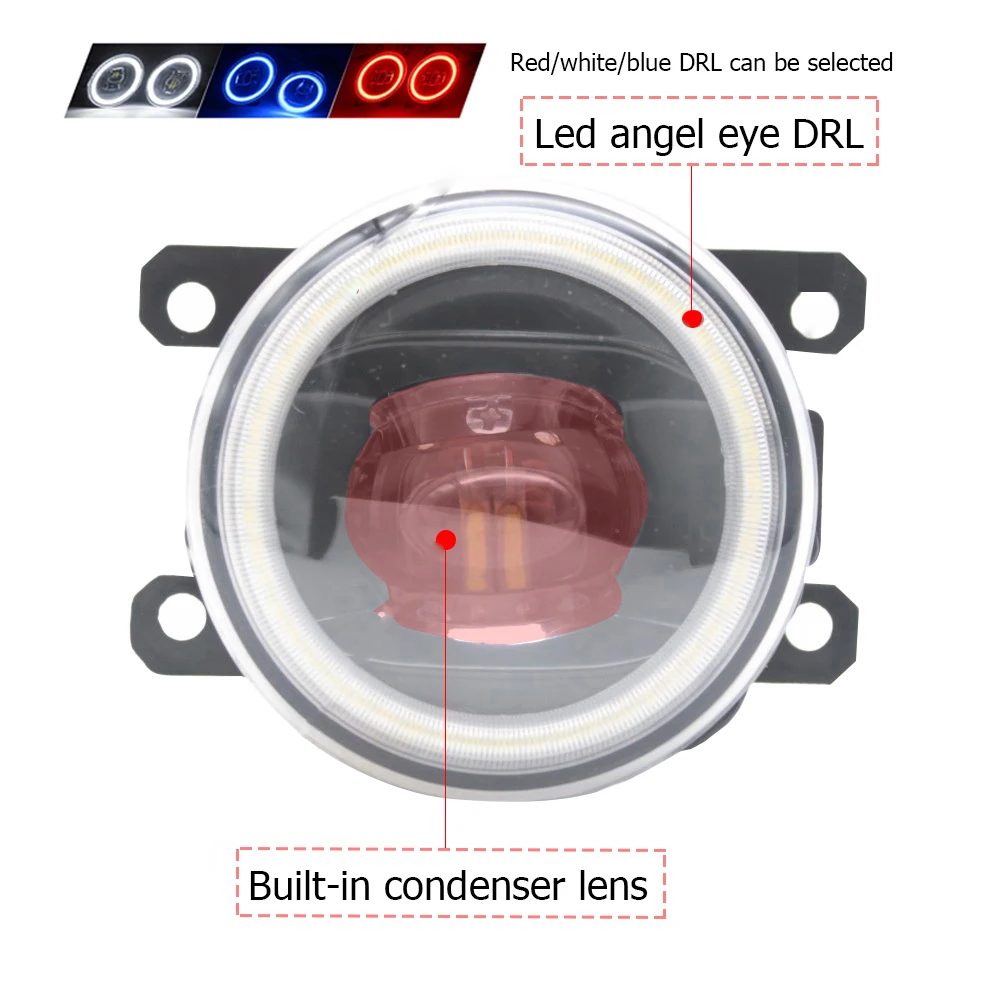 Led Fog Lights Lens for Mitsubishi Xpander NC1W 2017 2018 2019 2020 2021 2022 COB Angel Eye DRL Devil Eyes Daytime Running Light detail image 2
