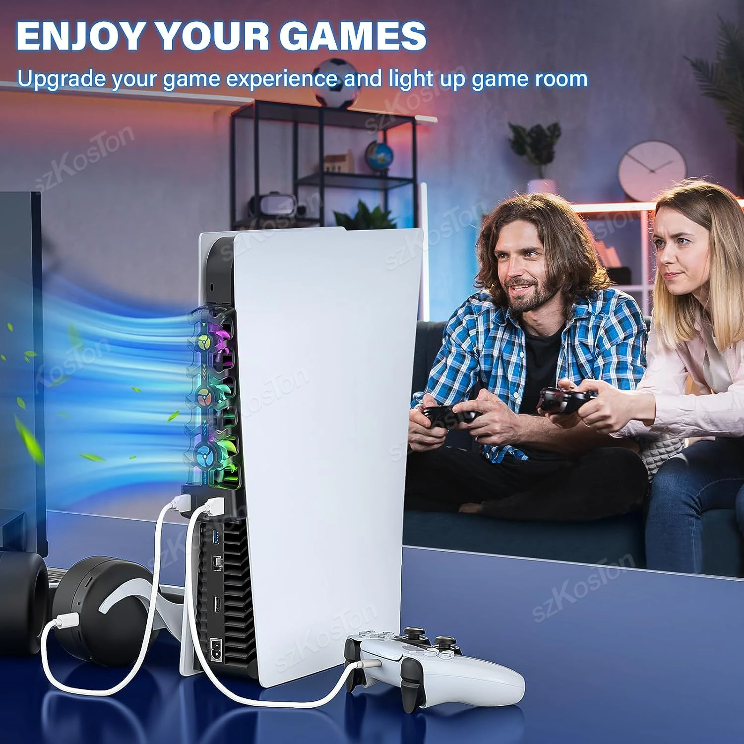 RGB Cooling Fan for Efficient 3-Speed Quiet Cooling System