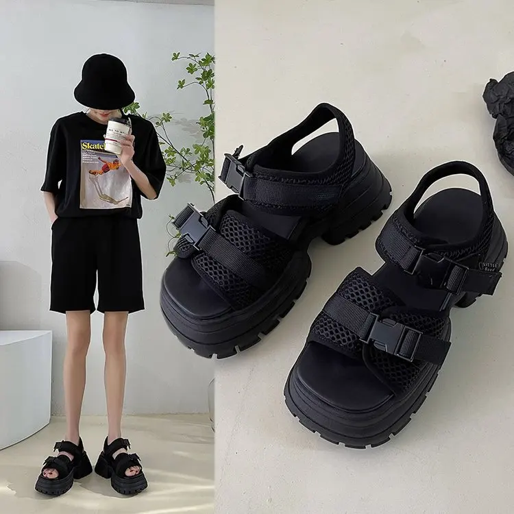 

Summer Woman Sandals Vintage Roman Sandals Hollow Out Platform Ladies Shoes Women Buckle Strap Female Sandals Summer Shoes