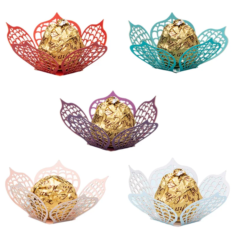 50Pcs Laser Cut Leaf Candy Bar Bomboniera Barretta Di Cioccolato Baby Shower Party Scatola Di Cioccolatini Decorazione Di Nozze Forniture Per Feste