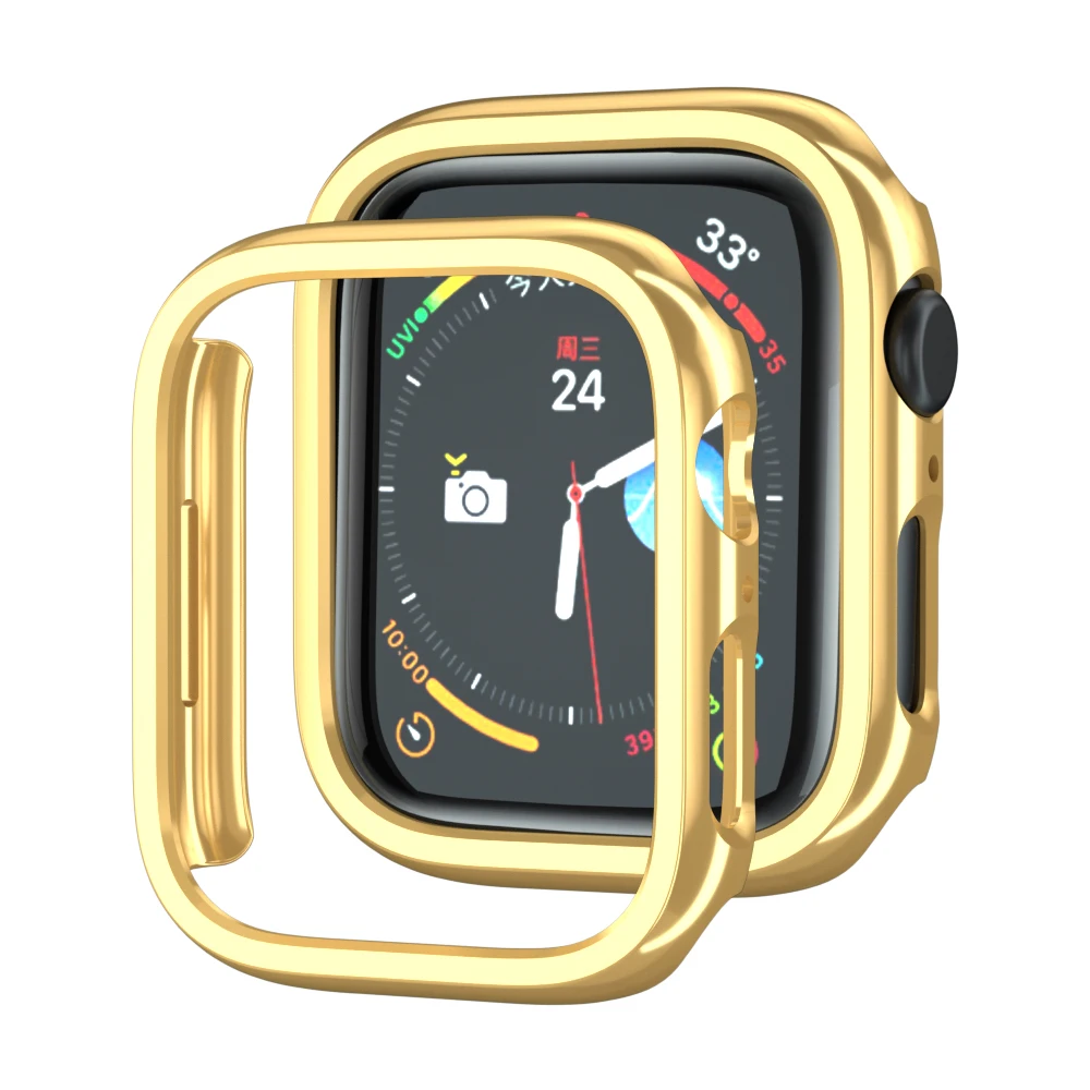 For Apple Watch 45mm 41mm 38mm 42mm 40mm 44mm Plated Skeleton Cover Hard PC Bumper Case Frame For IWatch SE9 8 7 6 5 4 3 2 Case watch case