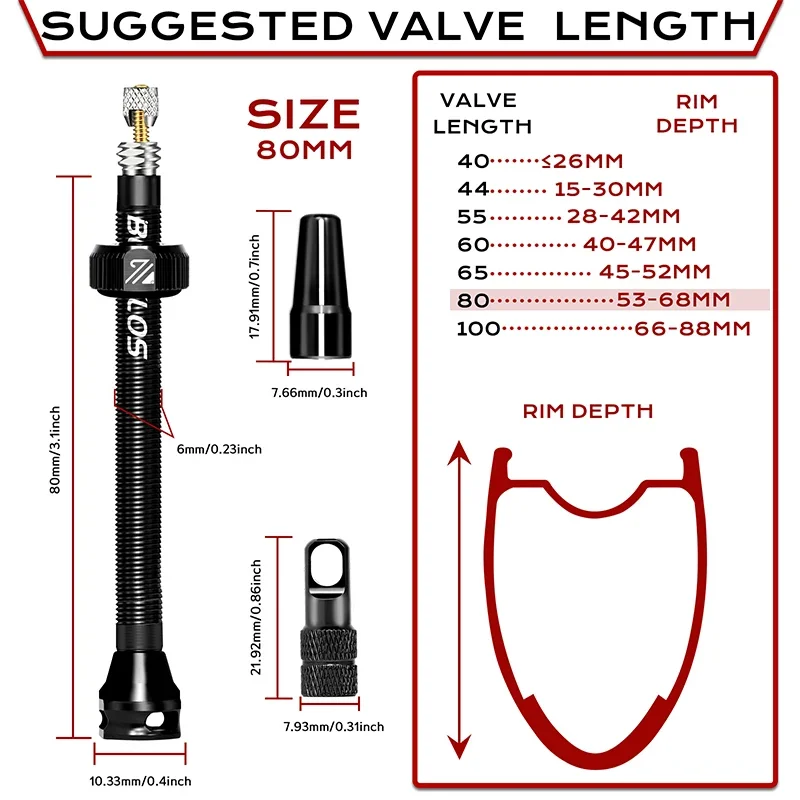 2PC Bicycle Presta Valve CNC Aluminum Alloy Valve for Tubeless Road MTB Gravel