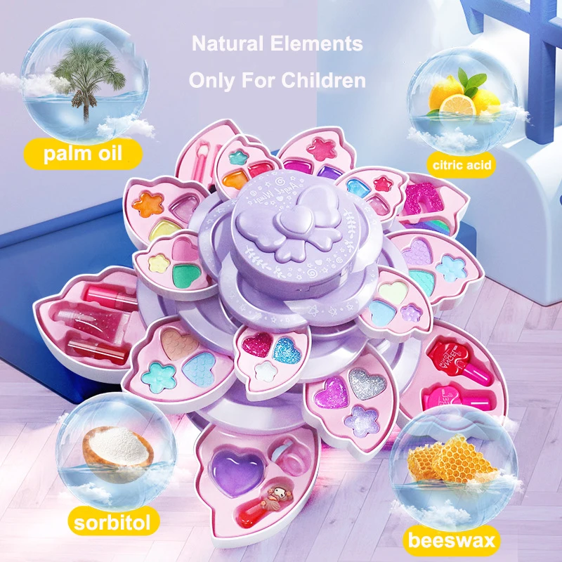 Makeup Toy Children Makeup Cosmetics Pretend Playing Box for Princess Girl Beauty Toy