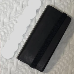 Compact Black Soft Leather Notebook with Blank Pages - M2.5 (A)