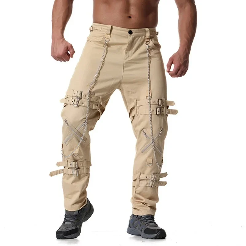 Os recém-chegados moda masculina hip hop joggers punk rock calças