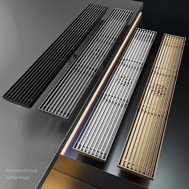 ท่อระบายน้ําพื้นห้องอาบน้ําฝักบัว, ความจุระบายน้ําขนาดใหญ่สี่เหลี่ยมของโรงแรม, ท่อระบายน้ําสแตนเลส 304 ทองป้องกันกลิ่น 1