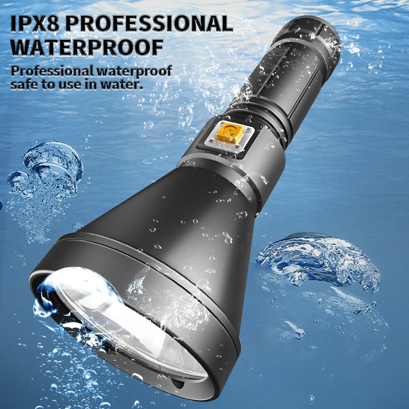 NewestXHP90UnderwaterLanternMostProfessionalDivingFlashlight