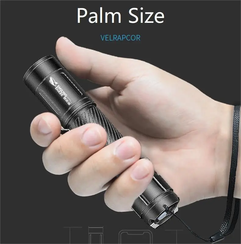 懐中電灯 1 個笑顔サメ SD7115 懐中電灯ポータブル小型トーチライト充電式