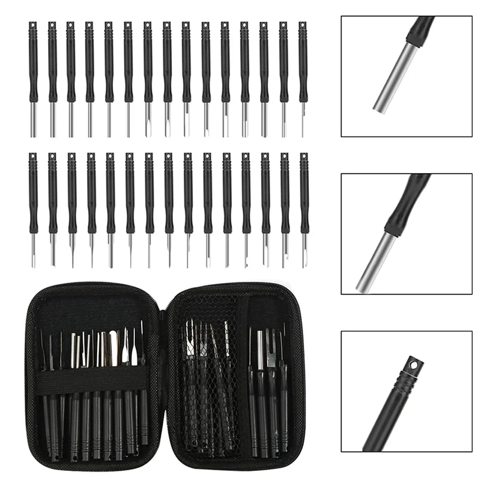 30pcs Car Terminal Removal Tool Car Repair Combination Suit Hand Tools Remover Repair Key Tools Pin Extractor Removal Tool Kit