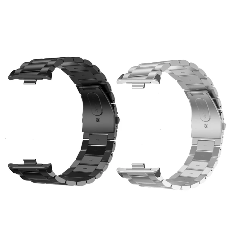 

Женский и мужской быстросъемный металлический ремень, браслет из нержавеющей стали для умных часов MiBand 8 дышащий сменный