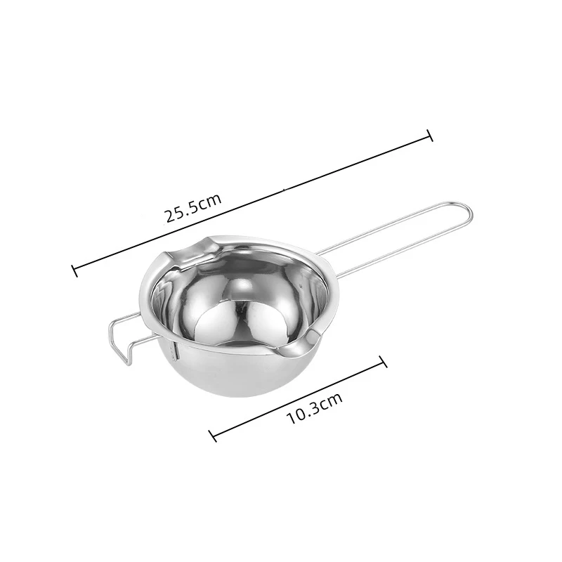 Long Handle Kitchen Chocolate Butter Melting Pot Stainless Steel Candle Soap Melting Non-stick Tool Kitchen DIY Accessories