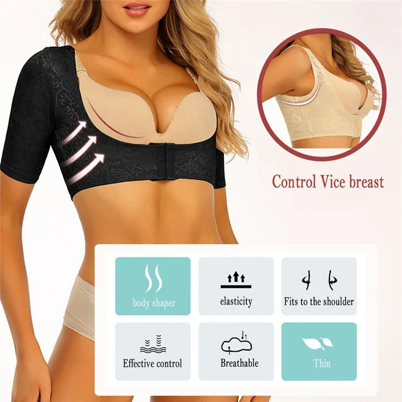Body Shaper Women Top Corset Underbust Push Up Arm Slimming Control
