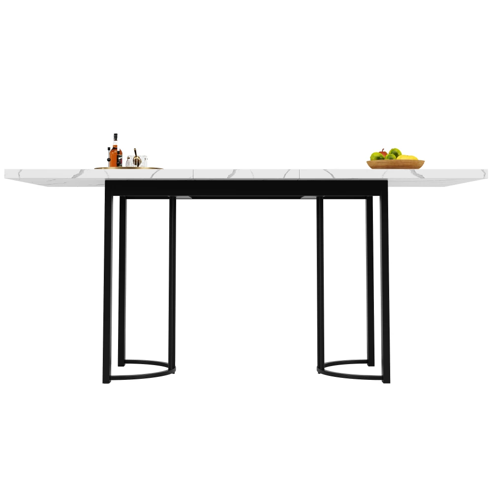 140–179,5 x 80 cm Teleskop-Esstisch, ausziehbarer Esstisch, rechteckiger Esstisch mit Metallrahmen für Esszimmer und Wohnzimmer – Detail 12